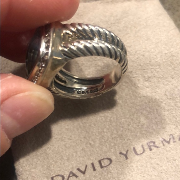 David Yurman Albion Prasiolite/Diamond Ring 11mm - Picture 6 of 6
